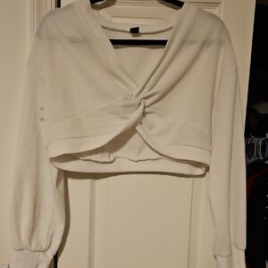 Elegant White Twist-Front Top